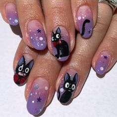 Cat Nail Art Designs, Cat Nail Art, Kawaii Nail Art, Cat Nail, Cute Simple Nails, Anime Nails, Cat Nails, Kawaii Nails