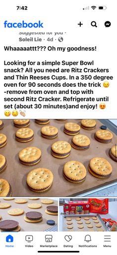 an image of cookies being made on facebook