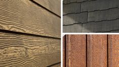 three different types of wood siding