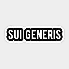 sticker with the word sujgeners in black and white