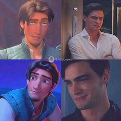 four different pictures of the same character in disney's animated movie, including an image of