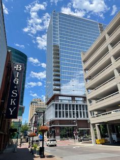 the big skyy building is next to other tall buildings