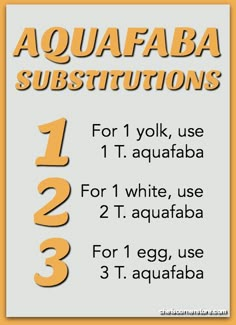 the instructions for how to use aquafaba substituions in your home