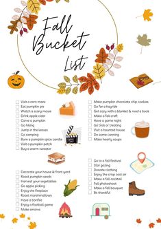 the fall bucket list is filled with things to do and have for your family on thanksgiving