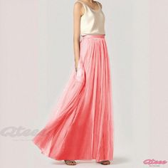 Qteee - Elegant Knee-Length A-line Skirt - Enchanting Solid Color Chiffon Dress for Bridesmaids Bridesmaid Maxi Skirt, Types Of Skirts, A Line Skirt, Chiffon Dress, Formal Occasion, A Line Skirts, Lace Detail, Large Size, Tulle Skirt