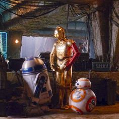 the star wars characters are lined up in front of their respective objects, including r2d2 and c - 3po