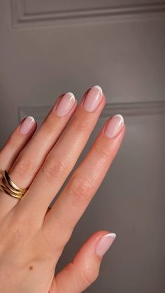 French Nails Polish, Minimal Nails French, Basic French Manicure, Gel Manicure Wedding Nails, Gel Mani French Tip, Engagement Nails Neutral, Nails For All Outfits, Almond Nails French Manicure, Natural French Tip Gel Nails