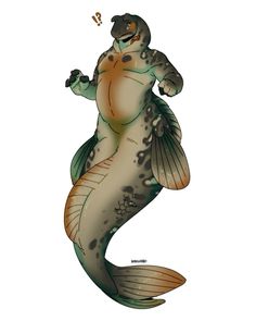 an image of a mermaid with a question mark on it's chest and tail