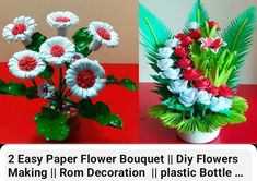 two easy paper flower bouquet diy flowers making 1 ron decoration 2 plastic bottle vase