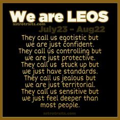 an image with the words we are leos written in gold and black on it