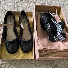 Authentic Nwt Miumiu Calzature Donna Mid Heels Come With The Original Dust Bag And Box. Size: 37 Condition: Brand New Fast Shipping Ballerinas, Miumiu Ballerinas Shoes, Miumiu Ballerinas, Ballerinas Shoes, Miu Miu Shoes, Mid Heel, Miu Miu, Shoes Women Heels, Dust Bag