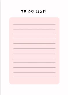 a pink to do list with the words to do list on it