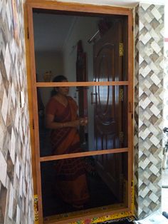 Openable mosquito net for doors Mosquito Net Door Design Wooden, Mosquito Door Design, Mosquito Net Door, Net Door, Yoga Shala, Door Design Photos, Room Door Design, Main Door Design, Door Designs