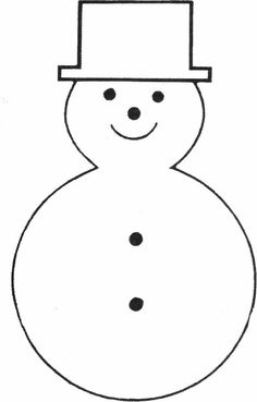 a black and white drawing of a snowman with a hat on it's head