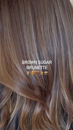 Medium Brown Hair Babylights, Brown Sugar Highlights, Brown Sugar Brunette Hair, Brown Sugar Brunette Balayage, Rich Light Brown Hair, Brown Sugar Hair Color, Brunette With Babylights, Brown Sugar Brunette, Brown Sugar Hair