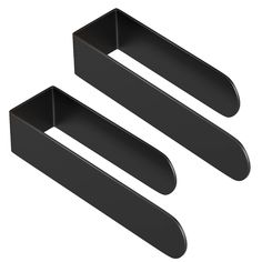 two black shelf brackets on a white background