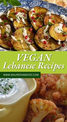 vegan lebanse recipes with text overlay