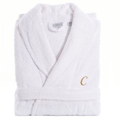 Cuddle up to the cozy feel of this Linum Home Textiles Turkish Cotton Personalized Unisex Terry Bathrobe. Cuddle up to the cozy feel of this Linum Home Textiles Turkish Cotton Personalized Unisex Terry Bathrobe. Small/Medium: 20" shoulder to shoulder, 47" long Large/XLarge: 25" across the shoulders, 49" long Highly absorbent, Quick dryCONSTRUCTION & CARE Turkish Cotton Loop pile type Machine wash Imported Manufacturer's 1-year limited warranty. For warranty information please click here Color: W Terry Cloth Bathrobe, Linen Bathrobe, One Piece Clothing, One Piece Pajamas, Home Textiles, Sleepwear Robe, Men's Knit, Embroidered Design, Terry Cloth