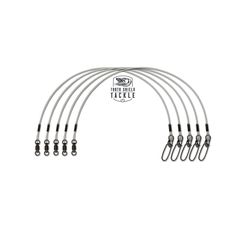 six black and white wires on a white background