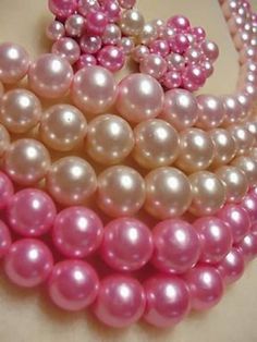 Pink pearls Shades Of Pink, Pink Love, Color Rosa, Girly Girl