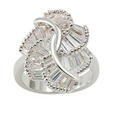 Dive into a world of luxury and sophistication with the Jill Statement Ring from the Ginger Lyne Collection. Designed for the modern woman, this exquisite ring embodies the perfect blend of elegance and allure. With its brilliant baguette cut, this cocktail/dinner ring showcases an intricate setting that draws the eye. Measuring at a substantial 19mm, it's guaranteed to make a statement. Crafted from copper and enveloped in a radiant platinum plating, this piece resonates with opulence. Adding t Baguette Cut Ring, Dinner Ring, Cocktail Dinner, Cubic Zirconia Engagement Rings, Jewelry Images, Baguette Cut, Rose Gold Earrings, Cz Stone, Real Diamonds