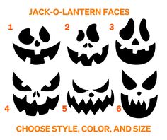 jack - o'lantern faces are shown in black and orange colors, with the words choose