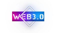 the word web is displayed in front of a white background with blue, purple and pink colors