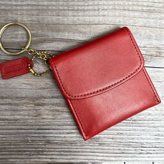 After Months And Months Of Meetings, I Am Beyond Thrilled To Bring On Board A Private Collector With An Outstanding Collection Of Unused And Barely Used Vintage Coach Pieces. Authentic Vintage Coach Coin Key Fob Handcrafted In The United States, 1990s Private Collector Collection, Collector S Rare, New Features: Supple Vegetable Tanned Leather, Key Fob, Snap Opening, Mini Hangtag. Color: Red Condition: Unused. New Without Tag. Indentations From Ball Chain Due To Decades Of Storage, As Depicted I Mini Coin Purse, Hip Style, Key Pouch, Vintage Coach, Leather Key, Key Fobs, Purse Pouch, Vegetable Tanned Leather, Ball Chain