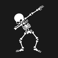 a skeleton with a guitar in it's hand on a black background, illustration