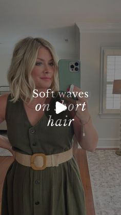 Hair Wand Waves, How To Curl Soft Waves, Loose Waves For Short Hair, Big Waves Hair Short, Short Wavy Bob Hairstyles Beach Waves Hair Tutorials, Short Hair Loose Curls Soft Waves, Cute Styles For Shoulder Length Hair, Soft Bend Waves, Soft Curls Shoulder Length Hair