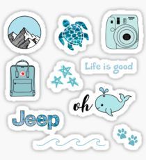 some stickers that say life is good and other things are on the back ground