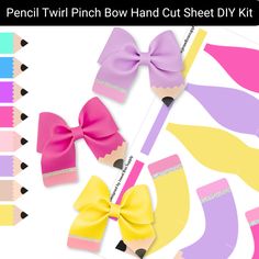 pencils and bows cut out sheet diy kit