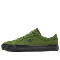 Converse One Star Pro Retro Low Tops Casual Skateboarding Shoes Unisex Green 166838C (SNKR) Green Urban Skate Shoes With Vulcanized Sole, Urban Green Skate Shoes With Vulcanized Sole, Green Vulcanized Sole Skate Shoes, Green Converse Sneakers For Streetwear, Green Low-top Skate Shoes For Outdoor, Converse High-top Sneakers For Skateboarding, Converse Round Toe Skate Shoes For Sports, Converse Skate Shoes With Round Toe For Sports, Converse Skate Shoes