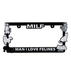 RIPNDIP Man I Love Felines License Plate Holder (Black) No Doubt, Motor Vehicle, Plate Holder, License Plate Covers, Plate Covers, License Plate, Motor Car, Feline, I Love