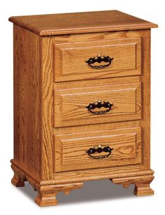 a small wooden chest with three drawers