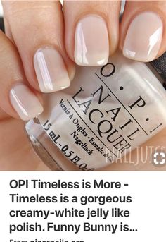 Opi Timeless Is More, Cream And White Nails, Nail Polish Colors Neutral, Winter Pedicure Colors, Creamy White Nails, Nails Opi Gel, 2023 Winter Nails, Pearl Nail Polish, Milk Nails