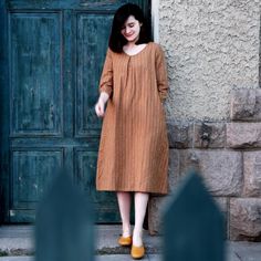 simplelinenlife-casual-summer-long-women-dresses Casual Brown Linen Dress With Relaxed Fit, Casual Linen Dress For Fall Beach Outings, Casual Linen Dress For Beach In Fall, Casual Brown Linen Dress For Fall, Casual Brown Linen Summer Dress, Casual Linen Dress With Relaxed Fit For Fall, Casual Long Sleeve Brown Linen Dress, Casual Brown Long Sleeve Linen Dress, Casual Brown Linen Beach Dress