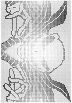 a cross stitch pattern with flowers and leaves on the bottom, in black and white