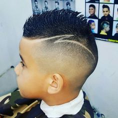 Designs In Hair For Boys, Lightening Bolt Hair Design Boys, Boy Hair Designs, Kids Hair Cuts Boys, Kids Fade Haircut Boy Hair, Boys Hair Designs Lines, Modern Mohawk Boys, Faded Mohawk Boys