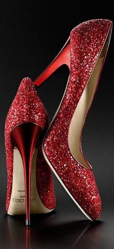 Jimmy Choo Shoe Diva, Holiday Heels, Sparkle Heels, Red Sparkle