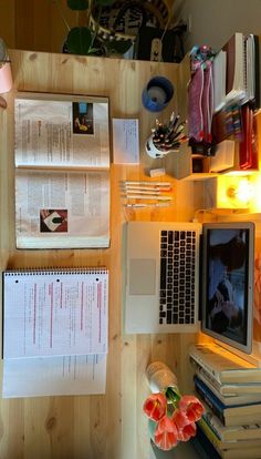 a desktop computer sitting on top of a wooden desk