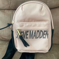 Blush Steve Madden Mini Backpack, Never Used Steve Madden Bags, Women Accessories Bags, Mini Backpack, Pink Black, Backpack Bags, Women's Bag, Steve Madden, Black Pink, Blush