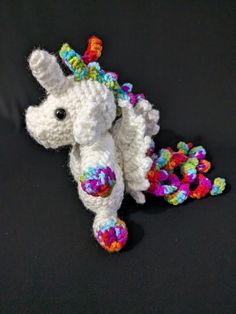 Adorable, well made, best not for children under 3 years. Crocheted Rainbow, Pegasus Unicorn, Rainbow, Toys, Crochet, Quick Saves