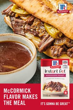 the advertisement for mccormick's flavored meat makes the meal