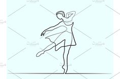 a line drawing of a ballerina