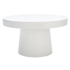 a white round table on a white background with no one around it or someone else