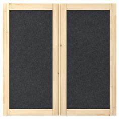 two doors with black felt and wood frame