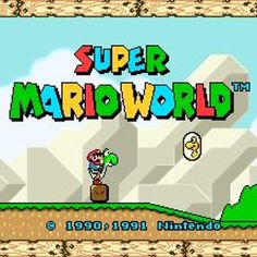 the title for super mario world is shown in this screenshot from the nintendo game