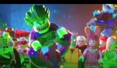 the lego movie character is surrounded by other toy figures