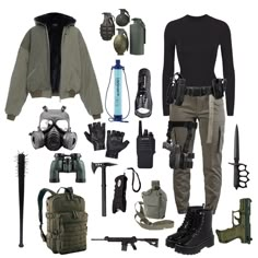 Resident Evil Outfit, Dystopian Aesthetic Clothes, Dystopian Clothes, Zombies Apocalypse Survival, Zombie Apocalypse Outfits, Maze Runner Outfits, Apocalypse Clothing, Apocalypse Outfit, Army Outfit